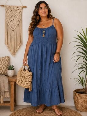 Pact | Dresses | Pact Organic Cotton Canopy Linen Blend Easy Tank Dress  Khaki Maxi Size Medium | Poshmark